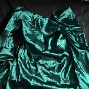 Emerald Green Satin Mini Dress